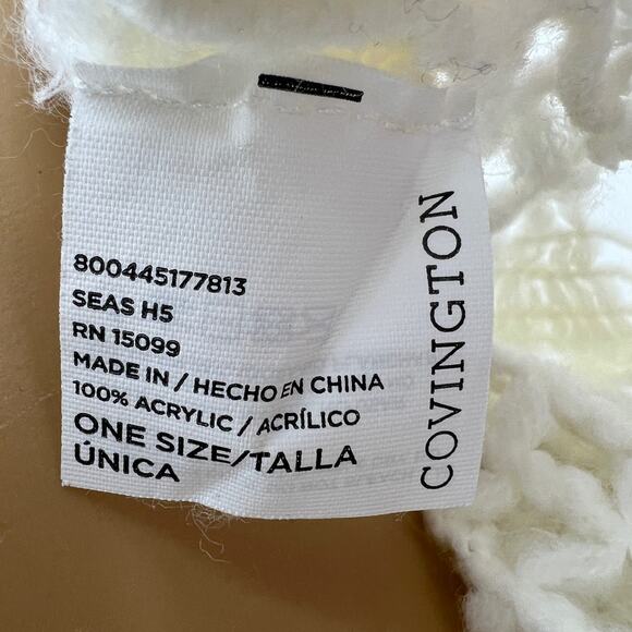 Covington (54") White Cream Knit Infinity Scarf - Picture 4 of 4